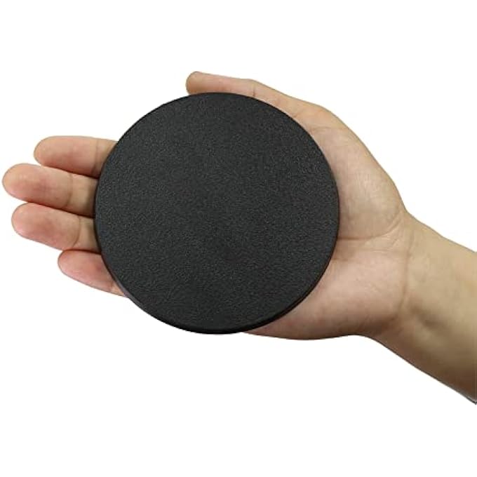 rayihni PACK OF 5 100 MM ROUND PLASTIC BASE BASES FOR FIGURES OR MINIATURES FOR WAR GAMES TABLE DECORATION - Image 2